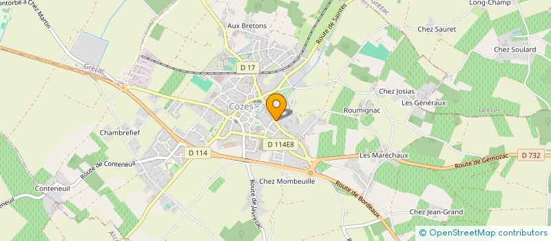 localisation de l'entreprise ASSOC AMICALE ANCIENNES CALANDRES COZES  COZES