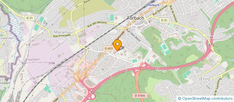 localisation de l'entreprise ASSOC ATHLETIC CLUB MAXANDRA  FORBACH