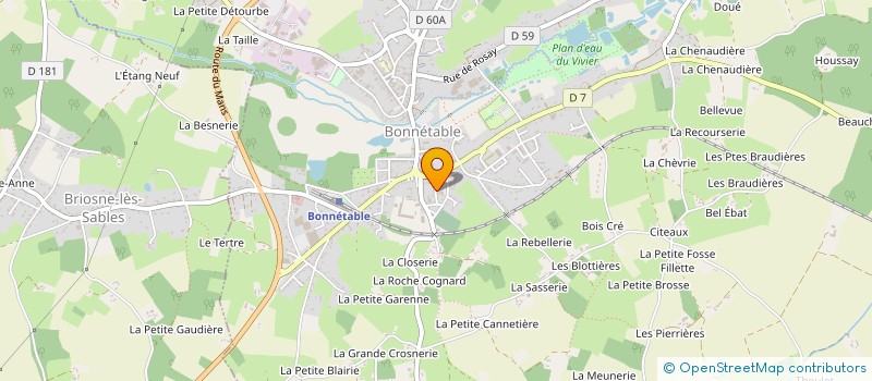 localisation de l'entreprise ASSOC CENTRE SOCIAL RURAL INTERCOMMUNAL à BONNETABLE