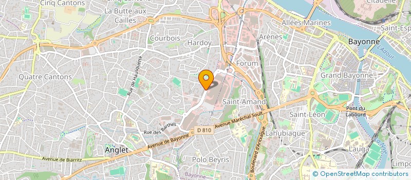 localisation de l'entreprise ASSOC COMMERC CTRE CIAL BAB2 à ANGLET