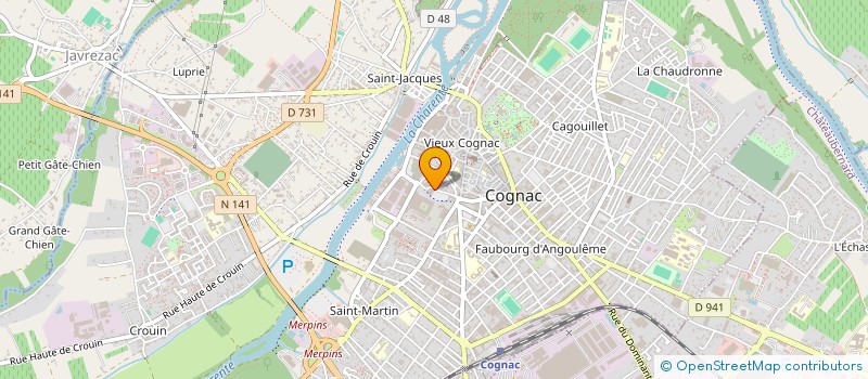localisation de l'entreprise ASSOC COMMERCANTS HALLES VILLE DE COGNAC à COGNAC