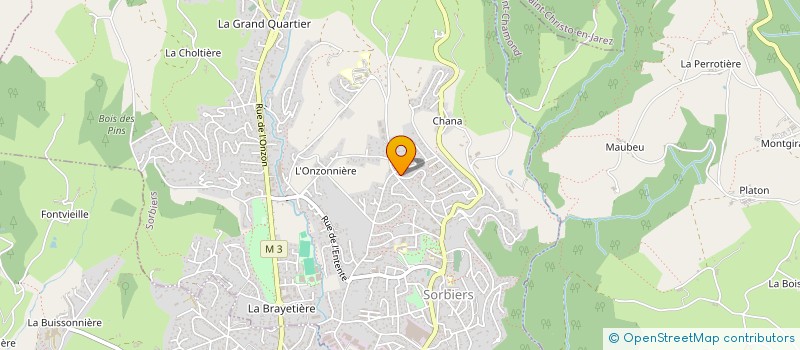 localisation de l'entreprise ASSOC COMMUNALE DE CHASSE à SORBIERS