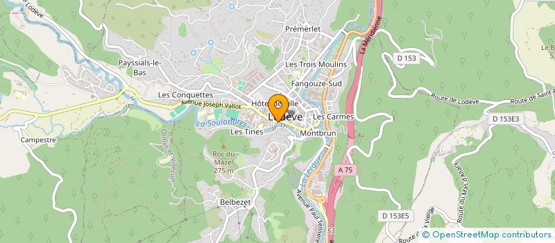 localisation de l'entreprise ASSOC CULTU DES ARTISTES BIEN INSPIRES à LODEVE