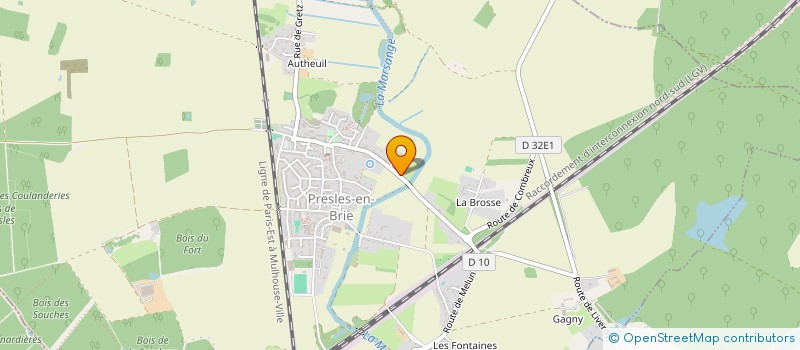 localisation de l'entreprise ASSOC DANSE ET GYMNASTIQUE  PRESLES-EN-BRIE