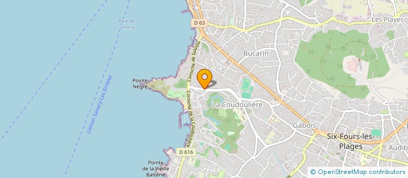 localisation de l'entreprise ASSOC DE FORMATION DES SAPEURS POMPIERS à SIX-FOURS-LES-PLAGES