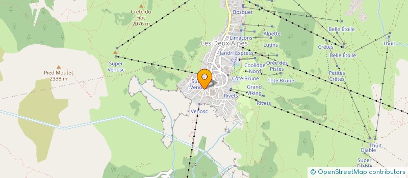 localisation de l'entreprise ASSOC DE GESTION LE SOLEIL à LES DEUX ALPES