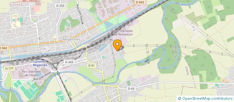 localisation de l'entreprise ASSOC DE SAUVEGARDE DU PATRIMOINE FERROVIAIRE DU SITE DE LAROCHE MIGENNES à MIGENNES