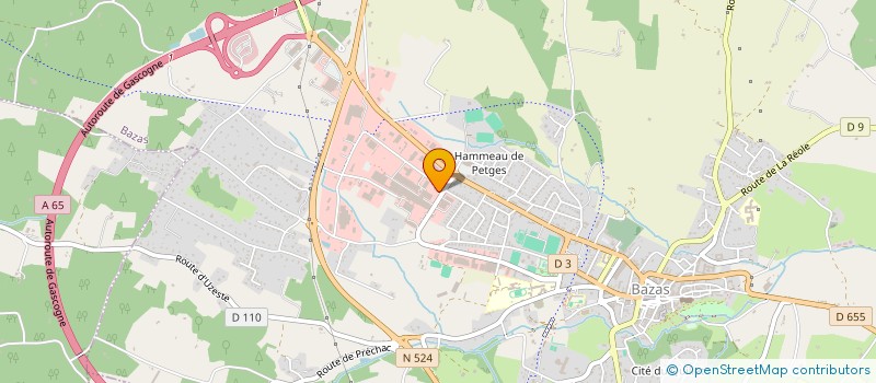 localisation de l'entreprise ASSOC DEFENSE FORETS INCENDIE à BAZAS