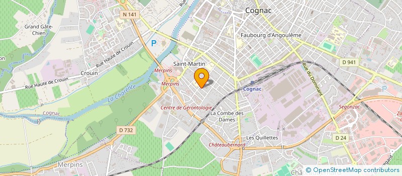 localisation de l'entreprise ASSOC DEFENSE REINTEGRATION A COMBATTANT à COGNAC