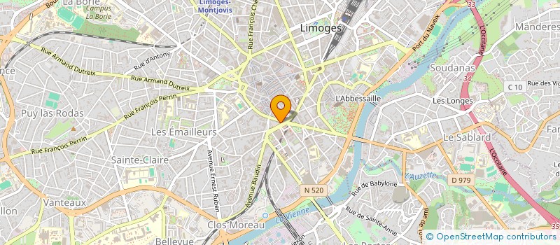 localisation de l'entreprise ASSOC DEPART DONNEURS DE SANG BENEVOLES à LIMOGES