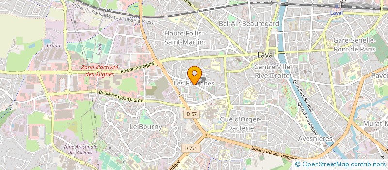 localisation de l'entreprise ASSOC DEPART PROTECTION CIVILE  LAVAL