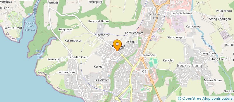 localisation de l'entreprise ASSOC DES CAVALIERS ET AMIS DE KERGUERES  CONCARNEAU