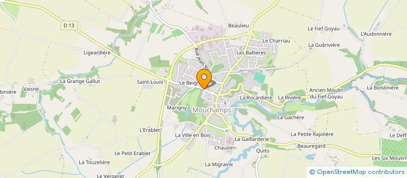 localisation de l'entreprise ASSOC DES PARENTS D ELEVES DE L ENSEIGNEMENT LIBRE APEL ECOLE DE FILLES ET DE GARCONS DE MOUCHAMPS à MOUCHAMPS