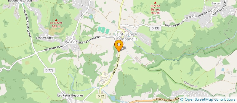 localisation de l'entreprise ASSOC DEVELOPPEMENT ACTIVITES SOCIALES  SAINT-GENES-CHAMPANELLE