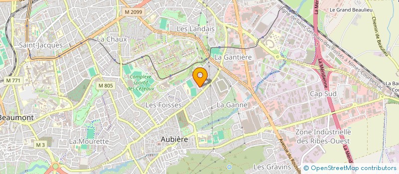 localisation de l'entreprise ASSOC ECOLOGIE FAUNE FLORE AUVERGNE  AUBIERE