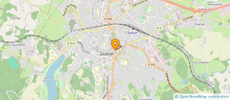 localisation de l'entreprise ASSOC EDUCAT CREUS JEUNESSE à GUERET