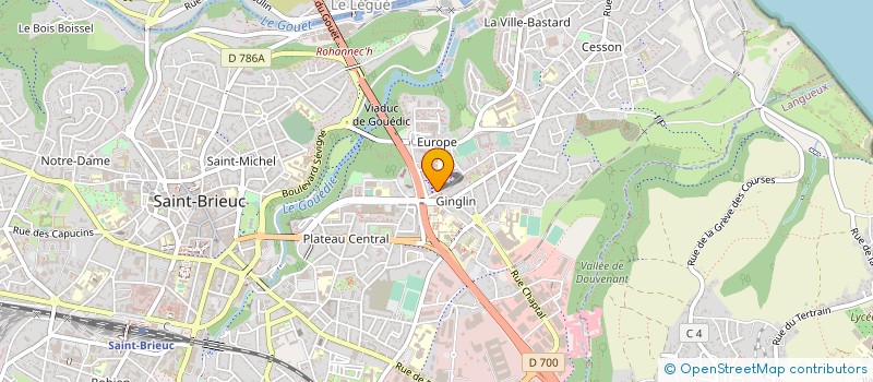 localisation de l'entreprise ASSOC FEMININE GYMNASTIQUE DU PLATEAU à SAINT-BRIEUC