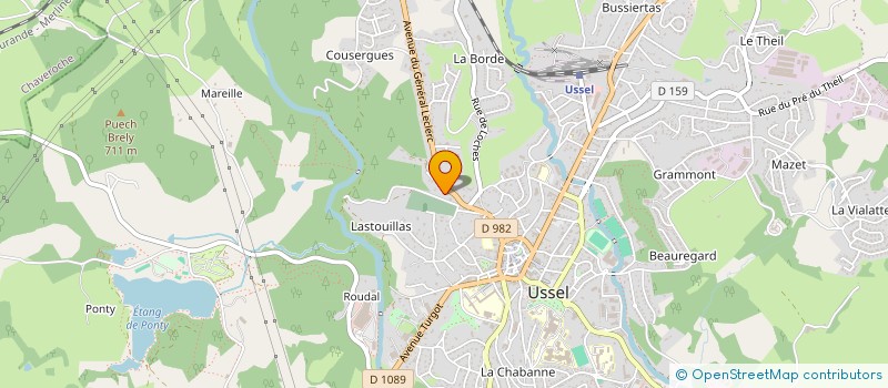 localisation de l'entreprise ASSOC FERME SOLIDARITE  USSEL