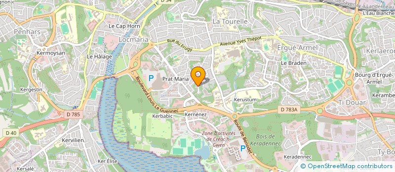 localisation de l'entreprise ASSOC FINISTERIENNE DE COOPERATION AVEC LE SENEGAL à QUIMPER