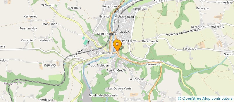 localisation de l'entreprise ASSOC FONCIERE URBAINE LIBRE DE PROPRIETAIRES DE KERUSEC  PONTRIEUX