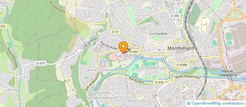 localisation de l'entreprise ASSOC FORMATRICE SAPEURS POMPIERS 25 à MONTBELIARD
