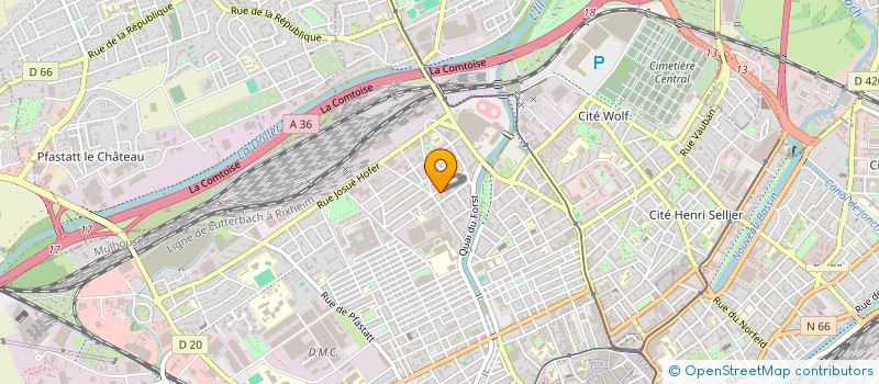 localisation de l'entreprise ASSOC GESTION EGLISE CHRETIENNE EVANGEL  MULHOUSE