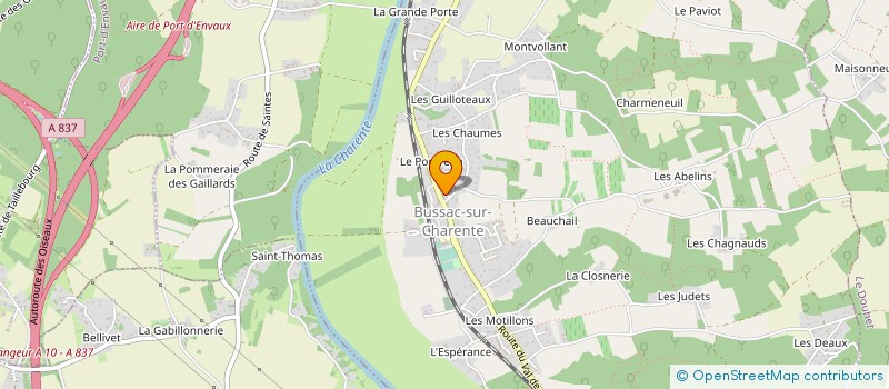 localisation de l'entreprise ASSOC GYMNAST VOLONT BERLINGUE  SAINTES