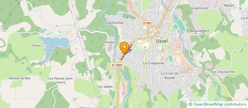 localisation de l'entreprise ASSOC HAUTE CORREZE KAYAK CLUB  USSEL