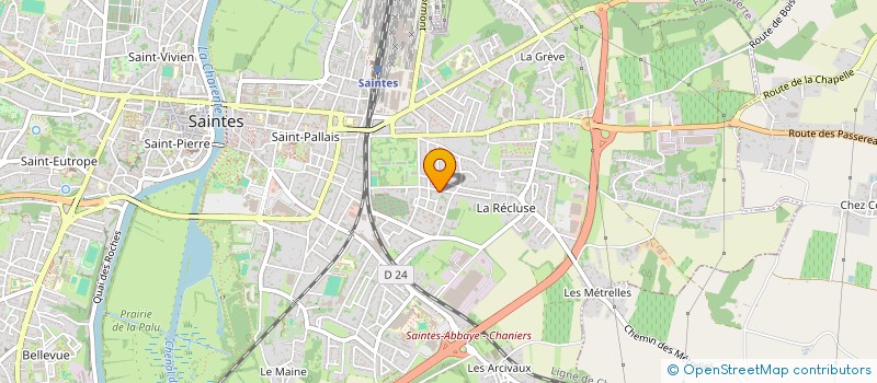 localisation de l'entreprise ASSOC HUMANITAIRE CULTU P.NEONTA  SAINTES