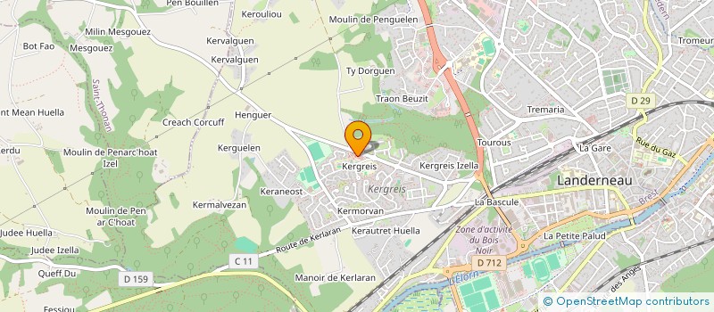 localisation de l'entreprise ASSOC IMMOBILIERE KERGREIS à LANDERNEAU
