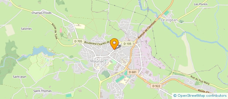 localisation de l'entreprise ASSOC INTERMEDIAIRE NORD-OUEST CANTAL à MAURIAC