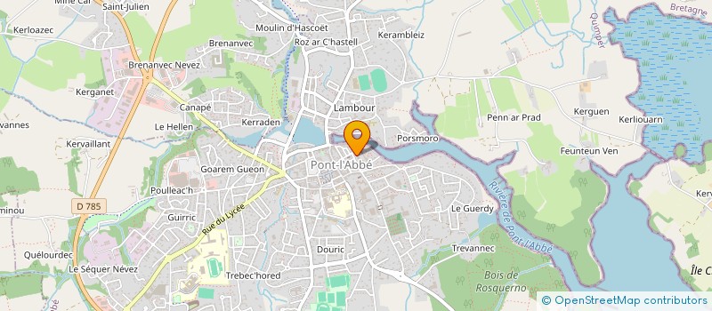 localisation de l'entreprise ASSOC JEANNE D'ARC PONT L'ABBE TENNIS  PONT-L'ABBE