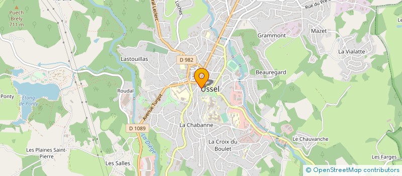 localisation de l'entreprise ASSOC JEUNES SAPEURS POMPIERS D USSEL à USSEL