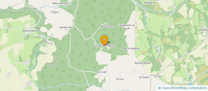 localisation de l'entreprise ASSOC KREIZ AR JEU  SAINT-SERVAIS