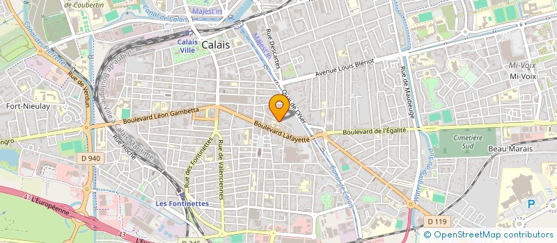 localisation de l'entreprise ASSOC LAIQUE PARENTS ELEVES DU CALAISIS à CALAIS
