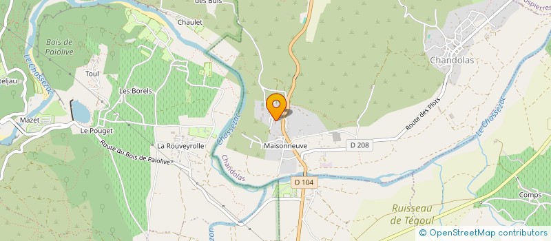 localisation de l'entreprise ASSOC LES CAVALIERS DES COMBES à CHANDOLAS