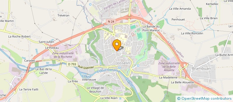 localisation de l'entreprise ASSOC LES ENFANTS DU RONCIER  JOSSELIN