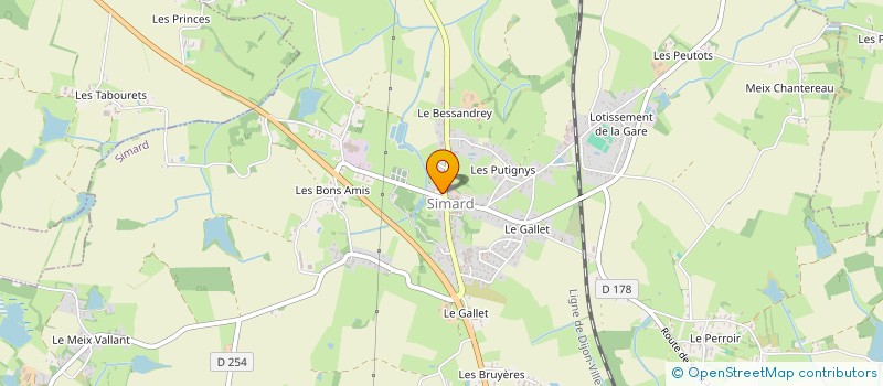 localisation de l'entreprise ASSOC LOCALE ADMR SIMARD  SIMARD