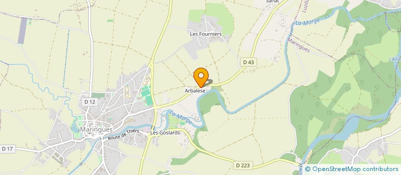 localisation de l'entreprise ASSOC MARINGOISE DANSE CLASSIQUE  MARINGUES