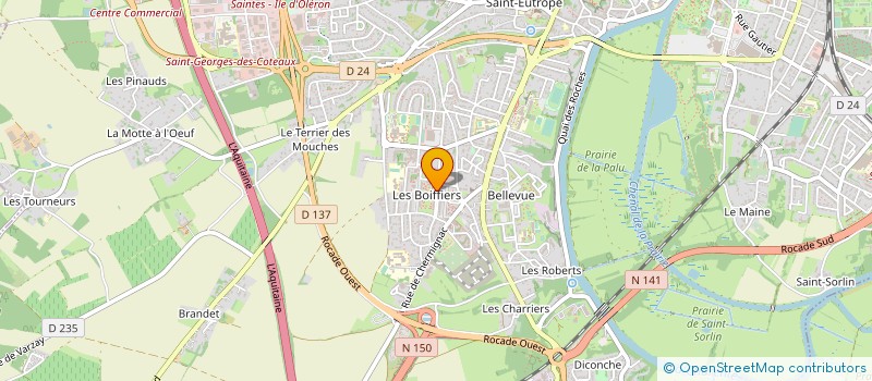 localisation de l'entreprise ASSOC POUR L INSERTION DS LA COMMUNAUTE à SAINTES