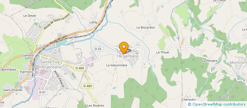 localisation de l'entreprise ASSOC POUR LA CANTINE DE MEYS à SAINTE FOY L'ARGENTIERE