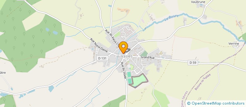 localisation de l'entreprise ASSOC POUR LA DEFENSE DU LOGIS ABBATIAL MEDIEVAL DE VASLES PATRIMOINE CLASSE ISMH  VASLES