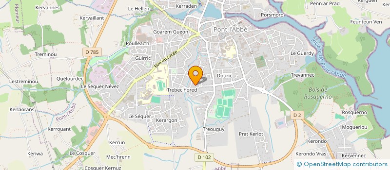 localisation de l'entreprise ASSOC POUR LA SAUVEGARDE DE LA RIVIERE DE PONT L ABBE ET DE SES ENVIRONS à PONT-L'ABBE