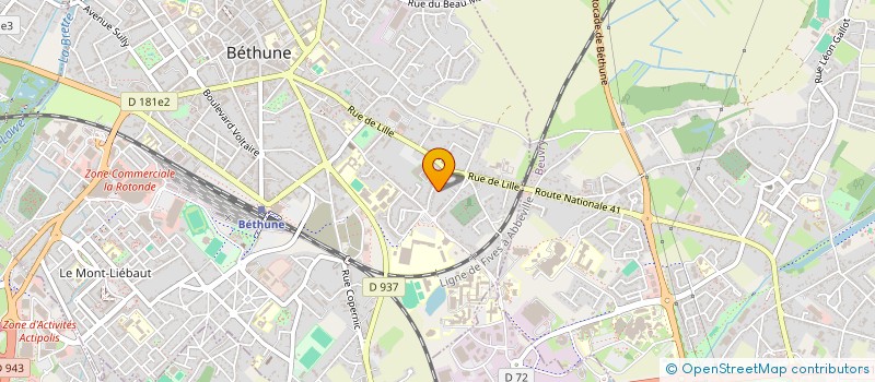 localisation de l'entreprise ASSOC POUR RENOUVEAU QUARTIER RUE DE LILLE à BETHUNE