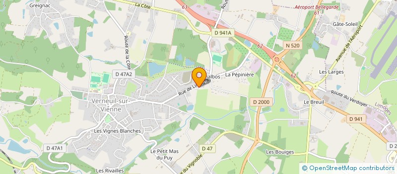 localisation de l'entreprise ASSOC PROMOTION EMPLOI LIMOUSIN à VERNEUIL-SUR-VIENNE