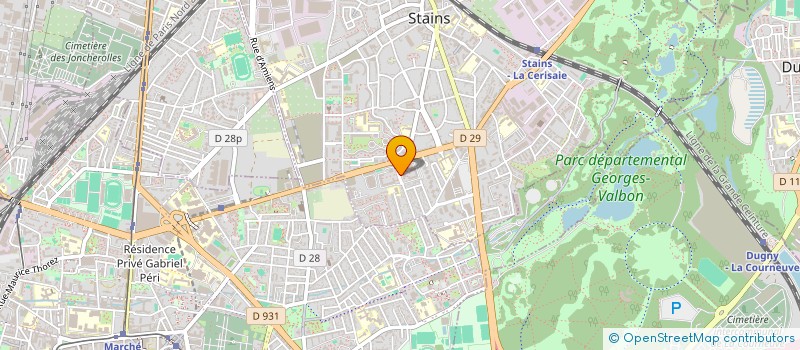localisation de l'entreprise ASSOC RECHERCHE ACTION DEVEL VIE SOCIALE à STAINS