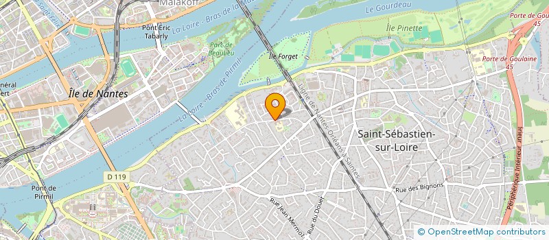 localisation de l'entreprise ASSOC RECHERCHE ETUDE PEDICURE PODOLOGIE  SAINT-SEBASTIEN-SUR-LOIRE