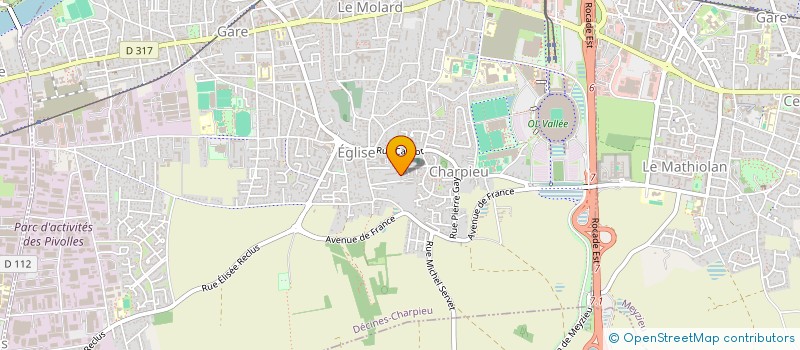 localisation de l'entreprise ASSOC RECHERCHE EXPERIMENTATION CARDIO  DECINES-CHARPIEU