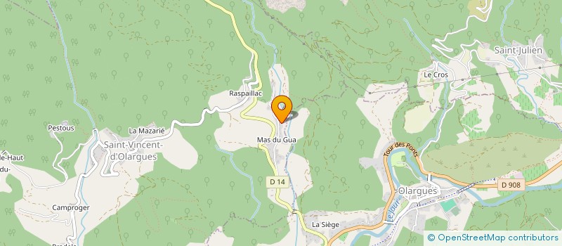 localisation de l'entreprise ASSOC  ROCK'ENVOL à SAINT-VINCENT-D OLARGUES