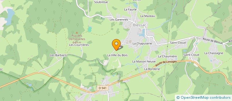 localisation de l'entreprise ASSOC SOUTIEN POPUL LOCALES EMPLOIS à AUBUSSON